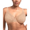 image:imageHSIA Minimizer Bras for Women Enchante Full Coverage Underwire Bras Plus Size Lifting Floral Lace Bra for Heavy BreastAlmond Beige