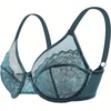 image:imageHSIA Minimizer Bras for Women Enchante Full Coverage Underwire Bras Plus Size Lifting Floral Lace Bra for Heavy BreastBalsam Blue