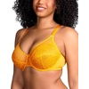image:imageHSIA Minimizer Bras for Women Enchante Full Coverage Underwire Bras Plus Size Lifting Floral Lace Bra for Heavy BreastCadmium Yellow