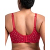 image:imageHSIA Minimizer Bras for Women Enchante Full Coverage Underwire Bras Plus Size Lifting Floral Lace Bra for Heavy BreastChristmas Red