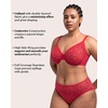 image:imageHSIA Minimizer Bras for Women Enchante Full Coverage Underwire Bras Plus Size Lifting Floral Lace Bra for Heavy BreastChristmas Red