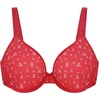 image:imageHSIA Minimizer Bras for Women Enchante Full Coverage Underwire Bras Plus Size Lifting Floral Lace Bra for Heavy BreastChristmas Red