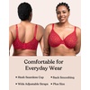 image:imageHSIA Minimizer Bras for Women Enchante Full Coverage Underwire Bras Plus Size Lifting Floral Lace Bra for Heavy BreastChristmas Red