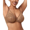 image:imageHSIA Minimizer Bras for Women Enchante Full Coverage Underwire Bras Plus Size Lifting Floral Lace Bra for Heavy BreastCoffee