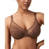 image:imageHSIA Minimizer Bras for Women Enchante Full Coverage Underwire Bras Plus Size Lifting Floral Lace Bra for Heavy BreastCoffee Brown