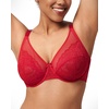 image:imageHSIA Minimizer Bras for Women Enchante Full Coverage Underwire Bras Plus Size Lifting Floral Lace Bra for Heavy BreastCoral Red