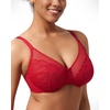 image:imageHSIA Minimizer Bras for Women Enchante Full Coverage Underwire Bras Plus Size Lifting Floral Lace Bra for Heavy BreastCoral Red