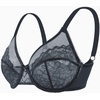 image:imageHSIA Minimizer Bras for Women Enchante Full Coverage Underwire Bras Plus Size Lifting Floral Lace Bra for Heavy BreastDark Grey