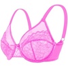 image:imageHSIA Minimizer Bras for Women Enchante Full Coverage Underwire Bras Plus Size Lifting Floral Lace Bra for Heavy BreastHot Pink