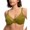 image:imageHSIA Minimizer Bras for Women Enchante Full Coverage Underwire Bras Plus Size Lifting Floral Lace Bra for Heavy BreastMoss