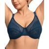 image:imageHSIA Minimizer Bras for Women Enchante Full Coverage Underwire Bras Plus Size Lifting Floral Lace Bra for Heavy BreastOcean