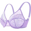 image:imageHSIA Minimizer Bras for Women Enchante Full Coverage Underwire Bras Plus Size Lifting Floral Lace Bra for Heavy BreastPurple