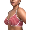 image:imageHSIA Minimizer Bras for Women Enchante Full Coverage Underwire Bras Plus Size Lifting Floral Lace Bra for Heavy BreastRed Bell Print