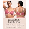 image:imageHSIA Minimizer Bras for Women Enchante Full Coverage Underwire Bras Plus Size Lifting Floral Lace Bra for Heavy BreastRed Bell Print