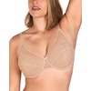 image:imageHSIA Minimizer Bras for Women Enchante Full Coverage Underwire Bras Plus Size Lifting Floral Lace Bra for Heavy BreastWarm Beige