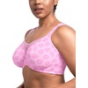 image:imageHSIA Minimizer Bras for Women Plus Size Full Coverage Coolcomfort T Shirt Unlined Bra with Underwire for Heavy BreastBlush Pink Lip Print