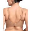 image:imageHSIA Minimizer Bras for Women Plus Size Full Coverage Coolcomfort T Shirt Unlined Bra with Underwire for Heavy BreastDark Beige With Floral Print