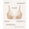 image:imageHSIA Minimizer Bras for Women Plus Size Full Coverage Coolcomfort T Shirt Unlined Bra with Underwire for Heavy BreastLight Beige Pearl Embroidery