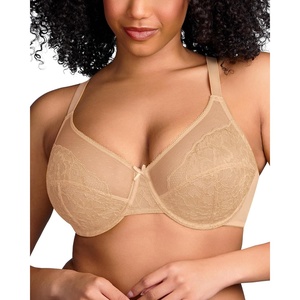 image:imageHSIA Minimizer Bras for Women Enchante Full Coverage Underwire Bras Plus Size Lifting Floral Lace Bra for Heavy BreastBeige