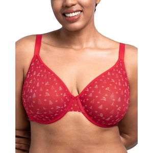 image:imageHSIA Minimizer Bras for Women Enchante Full Coverage Underwire Bras Plus Size Lifting Floral Lace Bra for Heavy BreastChristmas Red