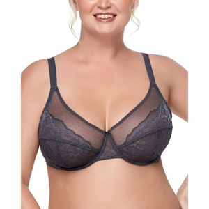 image:imageHSIA Minimizer Bras for Women Enchante Full Coverage Underwire Bras Plus Size Lifting Floral Lace Bra for Heavy BreastDark Grey