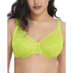 image:imageHSIA Minimizer Bras for Women Enchante Full Coverage Underwire Bras Plus Size Lifting Floral Lace Bra for Heavy BreastKelly Green