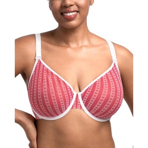 image:imageHSIA Minimizer Bras for Women Enchante Full Coverage Underwire Bras Plus Size Lifting Floral Lace Bra for Heavy BreastRed Bell Print