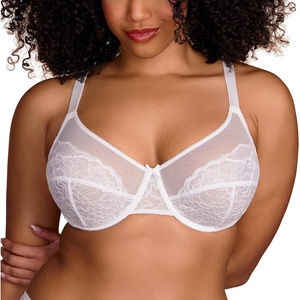 image:imageHSIA Minimizer Bras for Women Enchante Full Coverage Underwire Bras Plus Size Lifting Floral Lace Bra for Heavy BreastWhite