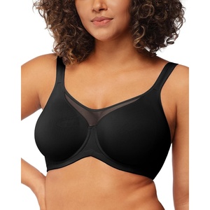 image:imageHSIA Minimizer Bras for Women Plus Size Full Coverage Coolcomfort T Shirt Unlined Bra with Underwire for Heavy BreastBlack