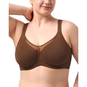 image:imageHSIA Minimizer Bras for Women Plus Size Full Coverage Coolcomfort T Shirt Unlined Bra with Underwire for Heavy BreastCoffee Brown
