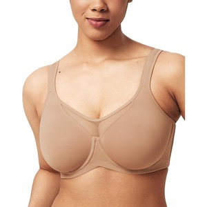 image:imageHSIA Minimizer Bras for Women Plus Size Full Coverage Coolcomfort T Shirt Unlined Bra with Underwire for Heavy BreastDark Beige