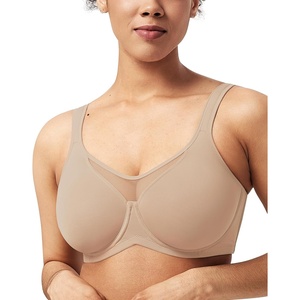 image:imageHSIA Minimizer Bras for Women Plus Size Full Coverage Coolcomfort T Shirt Unlined Bra with Underwire for Heavy BreastDusty Taupe