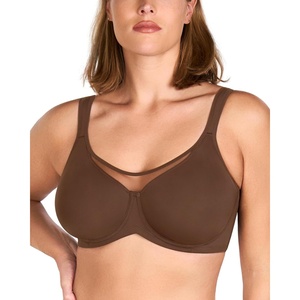 image:imageHSIA Minimizer Bras for Women Plus Size Full Coverage Coolcomfort T Shirt Unlined Bra with Underwire for Heavy BreastMocha Brown