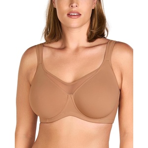 image:imageHSIA Minimizer Bras for Women Plus Size Full Coverage Coolcomfort T Shirt Unlined Bra with Underwire for Heavy BreastRich Mocha