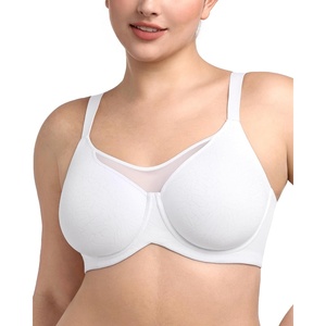 image:imageHSIA Minimizer Bras for Women Plus Size Full Coverage Coolcomfort T Shirt Unlined Bra with Underwire for Heavy BreastWhite With Floral Print