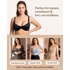 image:imageHSIA Balconette Bras for Women Underwire Unlined Demi Elodie Cloudsoft Half Cup Satin BrasBlack