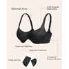 image:imageHSIA Balconette Bras for Women Underwire Unlined Demi Elodie Cloudsoft Half Cup Satin BrasBlack