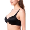 image:imageHSIA Balconette Bras for Women Underwire Unlined Demi Elodie Cloudsoft Half Cup Satin BrasBlack