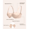 image:imageHSIA Balconette Bras for Women Underwire Unlined Demi Elodie Cloudsoft Half Cup Satin BrasLight Beige
