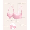 image:imageHSIA Balconette Bras for Women Underwire Unlined Demi Elodie Cloudsoft Half Cup Satin BrasPure Pink