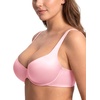 image:imageHSIA Balconette Bras for Women Underwire Unlined Demi Elodie Cloudsoft Half Cup Satin BrasPure Pink