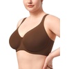 image:imageHSIA Bras for Women Minimizer Full Coverage Plus Size T Shirt Unlined Underwire Smooth Bra Seamless Cups Joan Ultimate SoftCoffee Brown