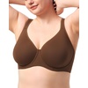 image:imageHSIA Bras for Women Minimizer Full Coverage Plus Size T Shirt Unlined Underwire Smooth Bra Seamless Cups Joan Ultimate SoftCoffee Brown