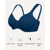 image:imageHSIA Bras for Women Minimizer Full Coverage Plus Size T Shirt Unlined Underwire Smooth Bra Seamless Cups Joan Ultimate SoftOcean Blue