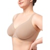 image:imageHSIA Bras for Women Minimizer Full Coverage Plus Size T Shirt Unlined Underwire Smooth Bra Seamless Cups Joan Ultimate SoftShifting Sand