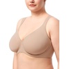 image:imageHSIA Bras for Women Minimizer Full Coverage Plus Size T Shirt Unlined Underwire Smooth Bra Seamless Cups Joan Ultimate SoftShifting Sand
