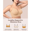 image:imageHSIA Bras for Women Minimizer Full Coverage Seamless Plus Size Longline Unlined Underwire Back Smoothing BraBeige
