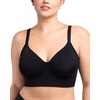 image:imageHSIA Bras for Women Minimizer Full Coverage Seamless Plus Size Longline Unlined Underwire Back Smoothing BraBlack