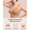 image:imageHSIA Bras for Women Minimizer Full Coverage Seamless Plus Size Longline Unlined Underwire Back Smoothing BraDark Beige