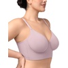 image:imageHSIA Bras for Women Minimizer Full Coverage Seamless Plus Size Longline Unlined Underwire Back Smoothing BraGrey Purple